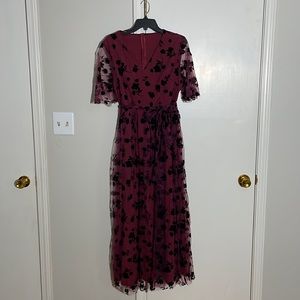 Burgundy floral midi dress. Brand new from SHEIN